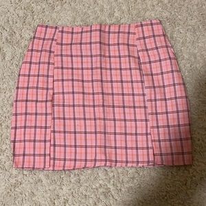 Shein Pink Plaid Skirt